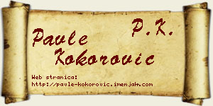 Pavle Kokorović vizit kartica